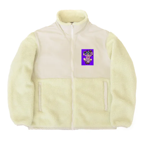 ○ュアアルコール（クラ○ナー）パープル Boa Fleece Jacket