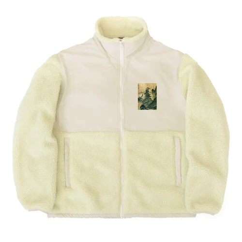 日本画：雪舟_山水図(室町時代) Boa Fleece Jacket