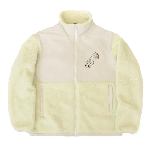 ねんねチラリクリームブヒ Boa Fleece Jacket