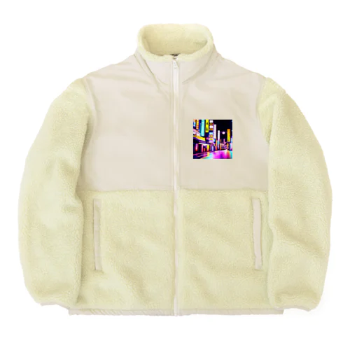 怪しく輝くネオンの街 Boa Fleece Jacket