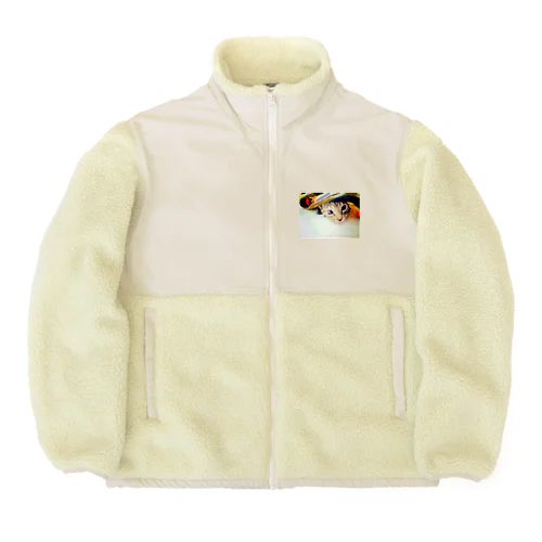 ブランケットからひょっこりニャンコ🐱 Boa Fleece Jacket