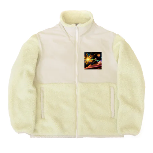 宇宙に咲く花火 Boa Fleece Jacket