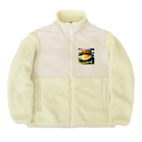 半熟とろけるハンバーグ チーズ愛好家の夢！ Boa Fleece Jacket