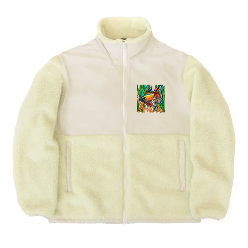 アニメチックな魚 Boa Fleece Jacket