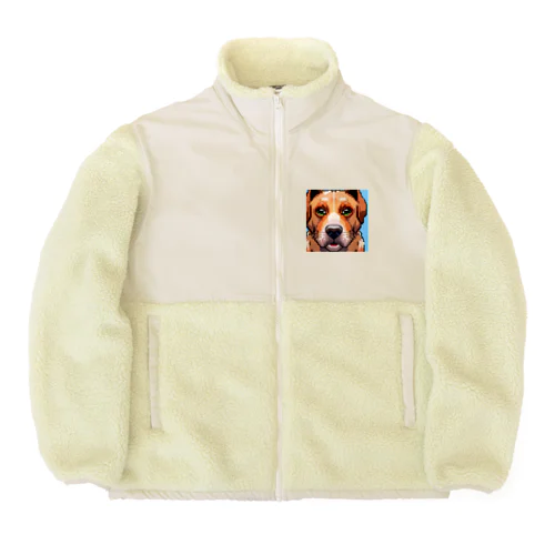 ドット絵の犬 Boa Fleece Jacket