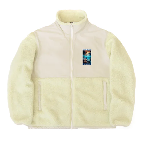 夕暮れの海の底！Under the SEA at sunset Boa Fleece Jacket