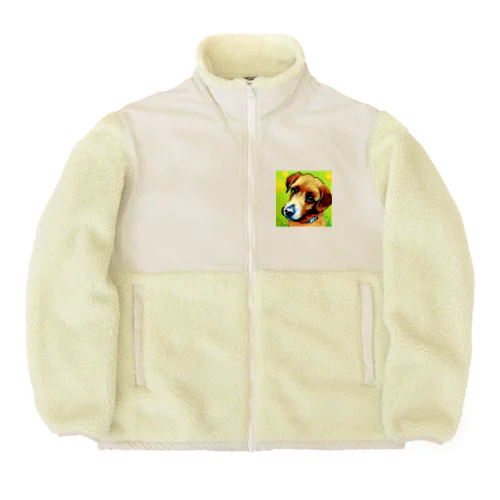 見つめる愛犬 Boa Fleece Jacket