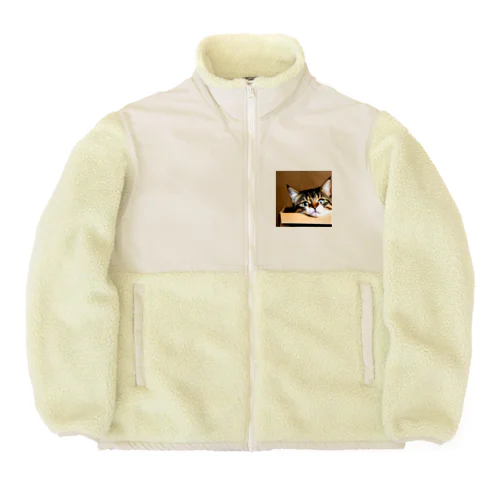 箱に入った可愛い猫 Boa Fleece Jacket