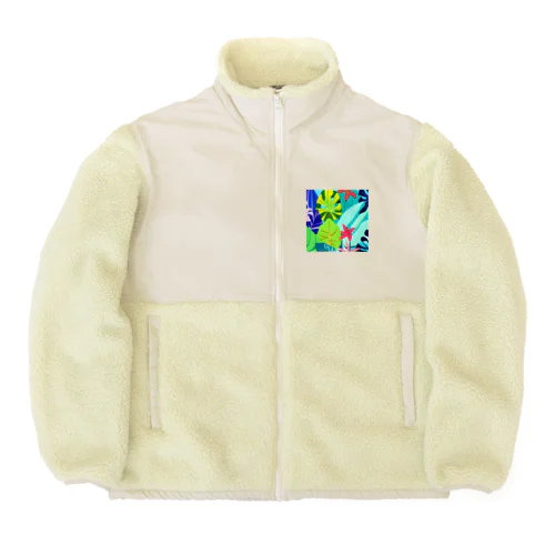 南国の植物 Boa Fleece Jacket