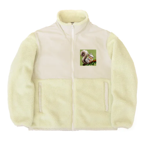 ドット絵のりすくん Boa Fleece Jacket