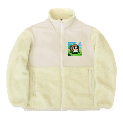 ドット絵のピグミーハリネズミ Boa Fleece Jacket