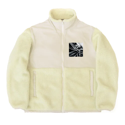 モノクロフラワー Boa Fleece Jacket