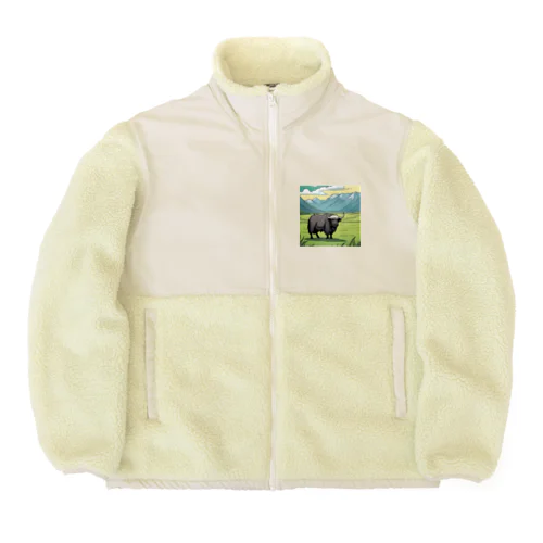 草原のヤク Boa Fleece Jacket