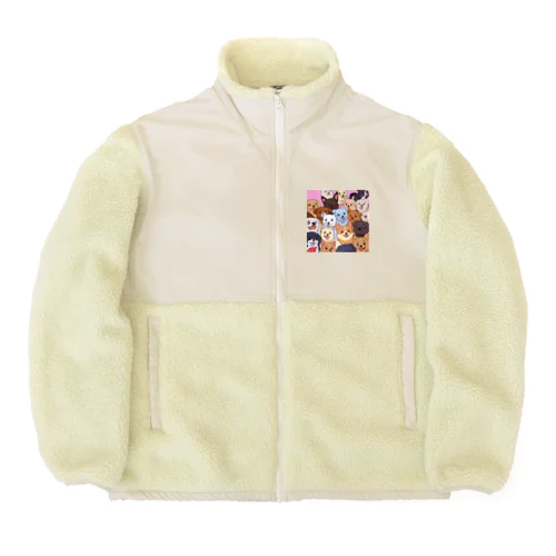 癒しのわんちゃん Boa Fleece Jacket