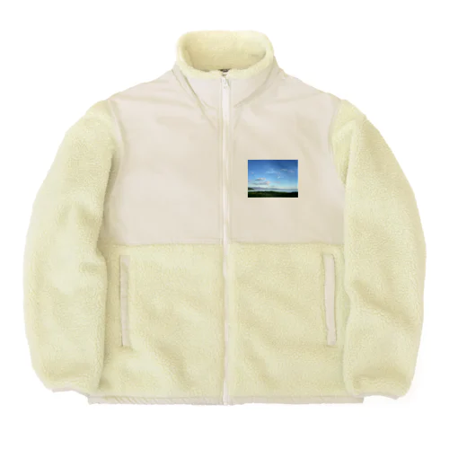 あおぞらとびわこにいやされます。 Boa Fleece Jacket