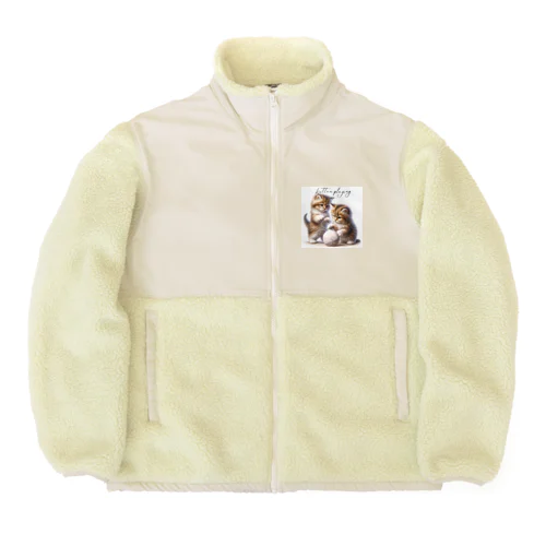 毛糸玉と子猫 Boa Fleece Jacket