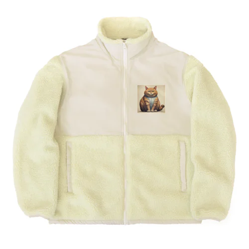 ぽっちゃり猫 Boa Fleece Jacket