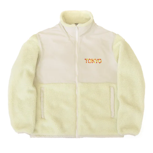 バルーン文字「TOKYO」（赤色系） Boa Fleece Jacket