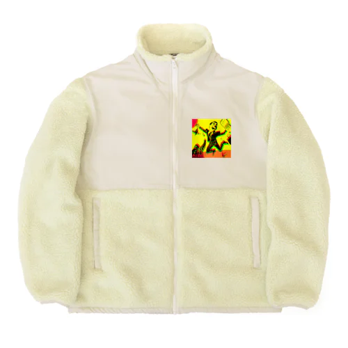 悪徳企業を辞めるため喜びジャンプする人 Boa Fleece Jacket