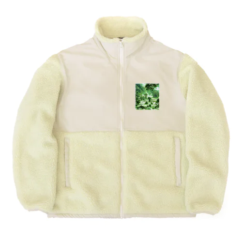 豊かな緑の風景 Boa Fleece Jacket