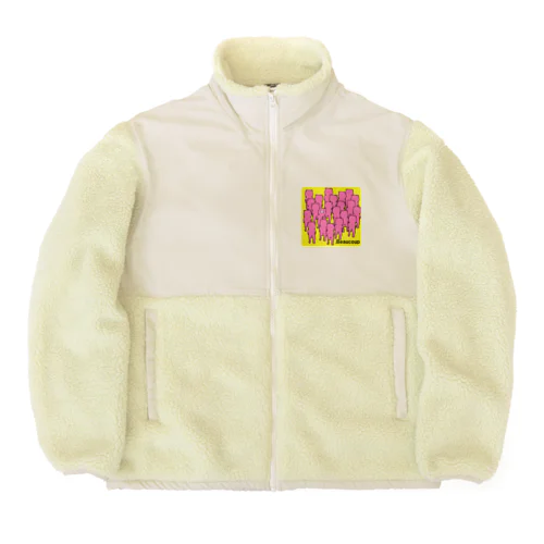 ピンクのクマは遅い Boa Fleece Jacket