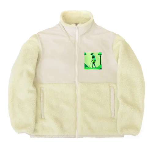 ゴルフしている美人 Boa Fleece Jacket