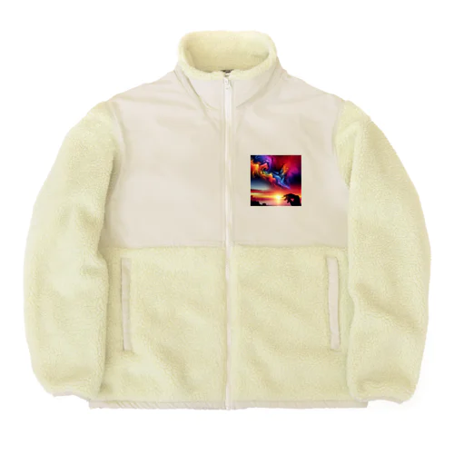 幻想的な夕焼け Boa Fleece Jacket