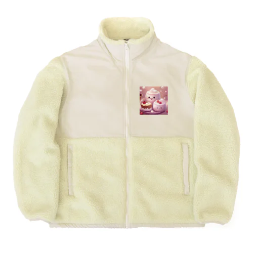 ふわふわマシュマロかわいいプリン Boa Fleece Jacket