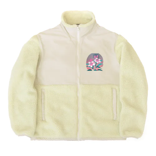 RetrowaveFlower-セツブンソウ- Boa Fleece Jacket