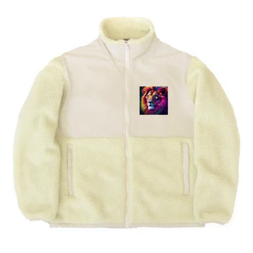 虹色のライオン Boa Fleece Jacket