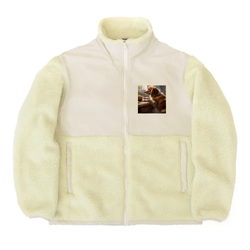 帰りを待つ犬 Boa Fleece Jacket