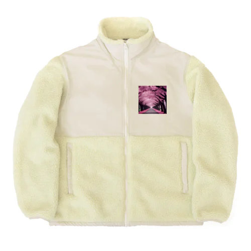 満開の桜道 Boa Fleece Jacket