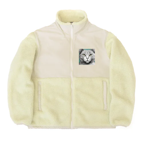ドアップ猫 Boa Fleece Jacket