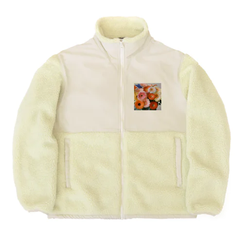 色鮮やかなガーベラのアイテム Boa Fleece Jacket
