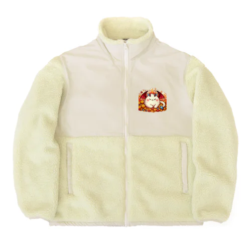 おやすみ！猫ドラゴン　背景透過ver Boa Fleece Jacket