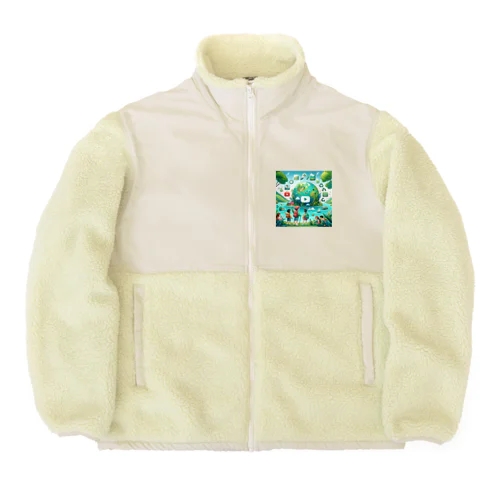 みどりのちきゅうをたんけん Boa Fleece Jacket