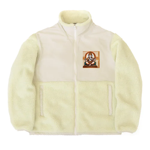 静かに考えるガネーシャ Boa Fleece Jacket