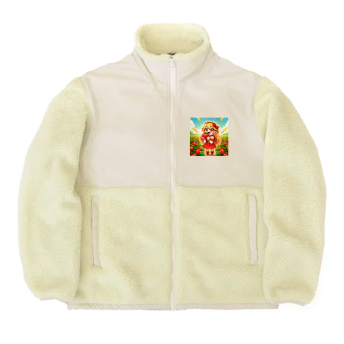 可愛い、リコピン、トマト食べてる Boa Fleece Jacket