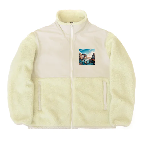 ヴェネチア（pixel art） Boa Fleece Jacket