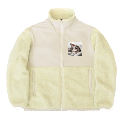 お昼寝にゃんこNo.4 Boa Fleece Jacket