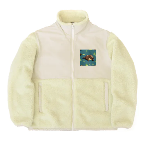 公園で休憩中のカモノハシ Boa Fleece Jacket