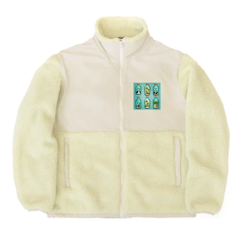 ガラス瓶の中のヤシの木パンダ Boa Fleece Jacket