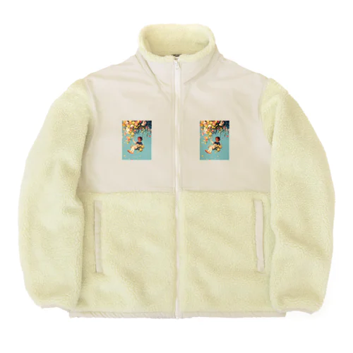 花ブランコに揺られ喜ぶ女の子　ラフルール　1859 Boa Fleece Jacket