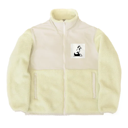 モノクロキツネくん Boa Fleece Jacket