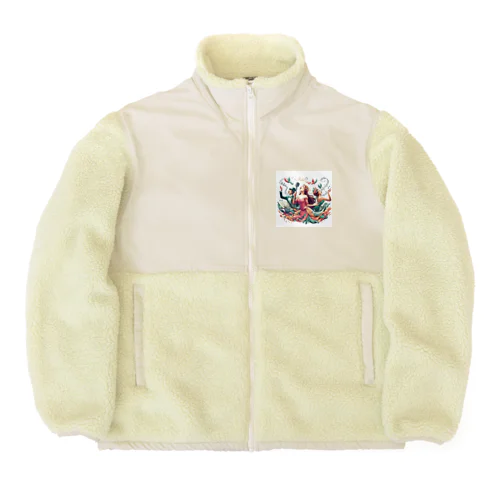 美しい女性がオペラを歌っています Boa Fleece Jacket