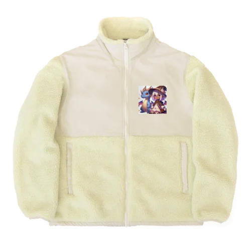 ドラゴンと可愛い女の子3 Boa Fleece Jacket