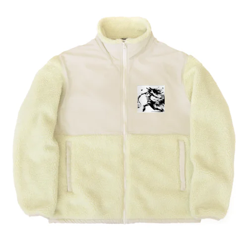 テニス 水墨画 Boa Fleece Jacket