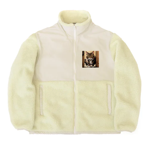 覗き猫ちゃん Boa Fleece Jacket