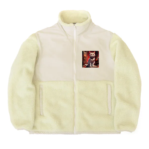 かっこいいニャンコ Boa Fleece Jacket