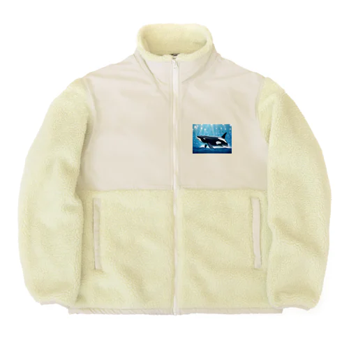 海界の王者シャチ Boa Fleece Jacket